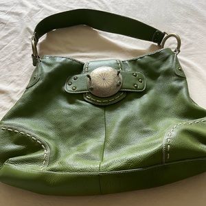 Franco Sarto green faux leather shoulder bag